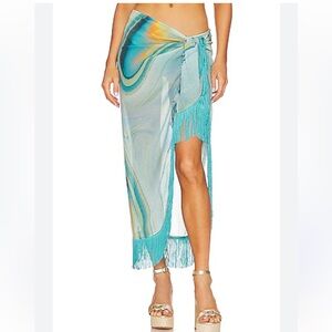 SIMKHAI Eloise Marble Printed Cover Ups
Sarong